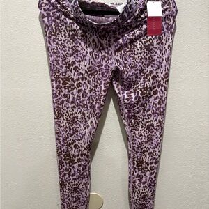 Shoe Dazzle Purple Animal Print Kids Leggings